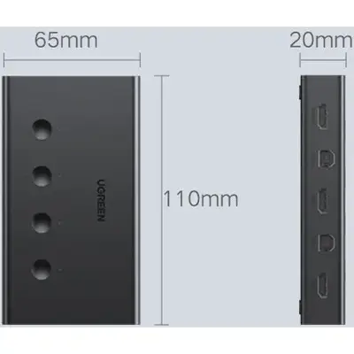 Switch KVM UGREEN 4 x 1 HDMI (femă) 4 x USB (femă) 4 x USB tip B (femă) negru (CM293)