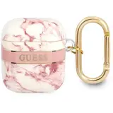 Guess GUA2HCHMAP AirPods husă roz/roz Marble Strap Collection