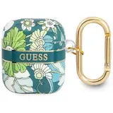 Guess GUA2HHFLN AirPods husa verde/verde Flower Strap Collection