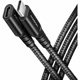 Cablu AXAGON USB-C la USB-C 3.2 Gen 2, prelungitor, 1m, 240W, matisat, conector aluminiu, Negru