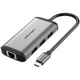 USB-C to HDMI, 3x USB3.0, RJ45, PD 0.15m CNCHB, gray