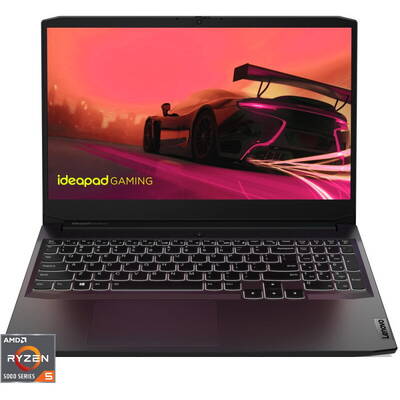 Laptop Lenovo Gaming 15.6'' IdeaPad 3 15ACH6, FHD IPS 144Hz, Procesor AMD Ryzen 5 5500H (8M Cache, up to 4.2 GHz), 8GB DDR4, 512GB SSD, GeForce RTX 2050 4GB, No OS, Shadow Black