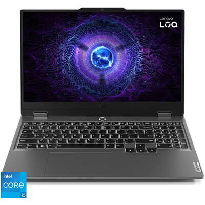 Laptop Lenovo Gaming 15.6'' LOQ 15IRX9, FHD IPS 144Hz, Procesor Intel Core i5-13450HX (20M Cache, up to 4.60 GHz), 16GB DDR5, 512GB SSD, GeForce RTX 4060 8GB, No OS, Luna Grey