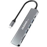 6in1 A15S USB-C la 3x USB, 1x USB-C, SD / TF (gri)