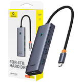 Hub USB Baseus 5 in1 UltraJoy 5-Port (4xUSB 3.0,  PD) Grey