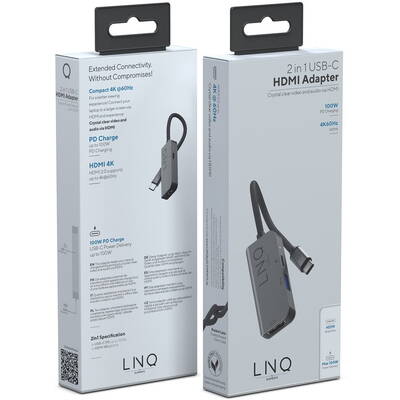 Hub USB LINQ byELEMENTS LQ47999 - 2in1 4K HDMI Adapter with PD