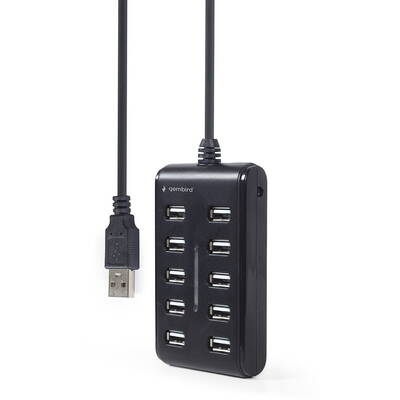 Hub USB Gembird UHB-U2P10P-01 10-port USB 2.0 hub, black