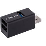 Hub USB Orico MINI USB-A, 3x USB-A (2x2.0, 1x3.1), MINI-U32L-BK-BP
