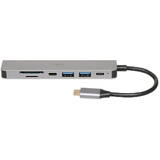 Hub USB IBOX IUH3SL4K notebook dock/port replicator USB 3.2 Gen 1 (3.1 Gen 1) Type-C Power Delivery 100W Silver