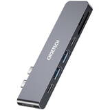 HUB-M14 pentru Macbook Pro, USB-C 7 în 2, Thunderbolt 3 (argintiu)