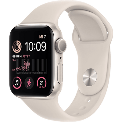 Smartwatch Apple Watch SE2, 40mm Aluminium Starlight cu Starlight Sport Band Regular + GPS