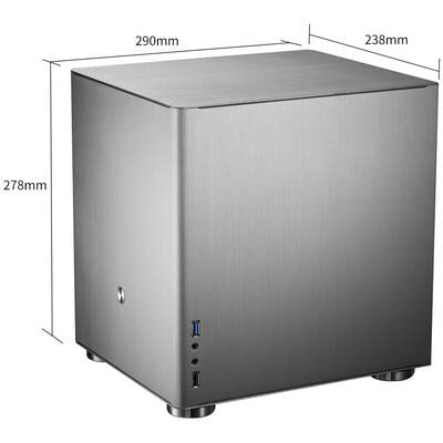 Carcasa PC Jonsbo V4 Micro-ATX Cube - Argintiu
