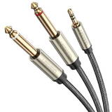 UGREEN Cablu TRS AV126 3,5 mm la 2x TS 6,35 mm - 2m (gri)