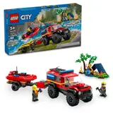 City 4x4 Fire Truck with Rescue Boat 60412