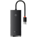 Hub USB Baseus Lite 4 în 1 USB la 4x USB 3.0, 25 cm (negru)