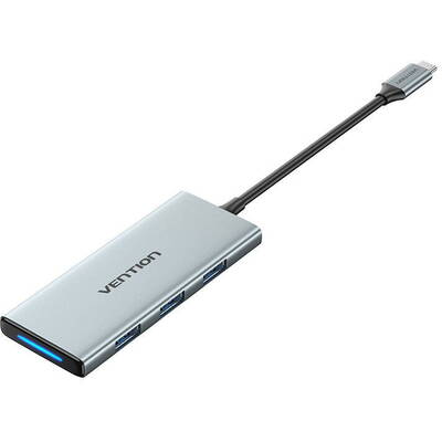Docking Station Vention USB-C la HDMI, 3x USB 3.0, SD, TF, PD TOPHB 0,15 m Gri