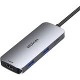 Docking Station Mokin 7 în 1 USB-C la 2x USB 3.0 + 2x USB-C + SD + Micro SD + HDMI (argintiu)