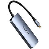 Docking Station Mokin 7 în 1 USB-C la 3x USB3.0+ SD/TF + HDMI + PD (argintiu)