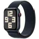 Smartwatch Apple Watch SE (2023) GPS, Retina LTPO OLED Capacitive touchscreen 1.78", Bluetooth, Wi-Fi, Bratara Sport Loop, Carcasa Aluminiu 44mm, Rezistent la apa (Negru)