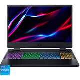 Laptop Acer Gaming 15.6'' Nitro 5 AN515-58, FHD IPS 144Hz, Procesor Intel Core i5-12450H (12M Cache, up to 4.40 GHz), 16GB DDR4, 512GB SSD, GeForce RTX 3050 4GB, No OS, Obsidian Black