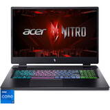 Laptop Acer Gaming 17.3'' Nitro 17 AN17-51, QHD IPS 165Hz, Procesor Intel Core i7-13700H (24M Cache, up to 5.00 GHz), 16GB DDR5, 1TB SSD, GeForce RTX 4060 8GB, No OS, Black
