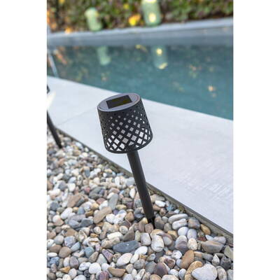 NewGarden Gretita Solar Garden Spike Lamp, pachet de 4 negru