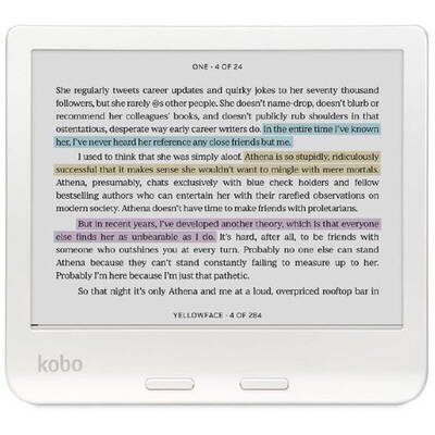 eBook Reader Kobo Libra Colour, 7 inch Comfort Light PRO, IPX8, 32GB, Wireless, White
