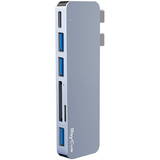 6w2 2x USB-C cu Thunderbolt 3 + 3x USB-A 3.0 5Gbps + SD/TF 2.0