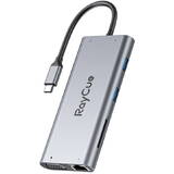 11w1 RayCue USB-C cu 2x USB-A 2.0 480Mbps + 3x USB-A 3.2 5Gbps + SD/TF 3.0 + HDMI 4K30Hz + VGA 1080p + RJ45 + PD 3.0 100W