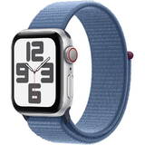 Smartwatch Apple Watch SE (2023), 40mm Aluminium Silver cu Winter Blue Sport Loop, GPS + Cellular