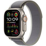 Smartwatch Apple Watch Ultra 2, Cellular, 49mm Carcasa Titanium, Green/Grey Trail Loop - S/M