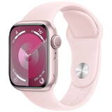 Smartwatch Apple Watch S9, 45mm Carcasa Aluminium Pink, Light Pink Sport Band - M/L