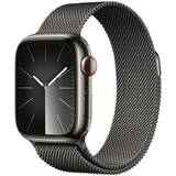 Smartwatch Apple Watch S9, Cellular, 41mm Carcasa Stainless Steel Graphite, Graphite Milanese Loop