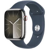 Watch S9, Cellular, 45mm Carcasa Stainless Steel Silver, Storm Blue Sport Band - S/M