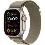 Smartwatch Apple Watch Ultra 2, Cellular, 49mm Carcasa Titanium, Olive Alpine Loop - Large