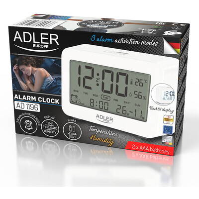 Adler Ceas cu alarma pe baterii AD1196W