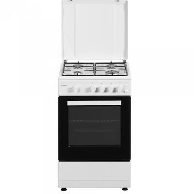 Aragaz Samus SM450APBS, 4 Arzatoare, Cuptor gaz, Aprindere electrica plita, Alb