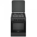 SM664BPGS Antracit, 4 arzatoare, cuptor pe gaz 70 litri, 1 arzator Wok, aprindere electrica, dispozitiv siguranta plita si cuptor, timer, grill, latime 60 cm, negru