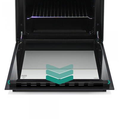 Aragaz pe gaz Samus SM561BXS, 4 arzatoare, cuptor pe gaz 54 litri, dispozitiv siguranta plita si cuptor, geam dublu la cuptor, capac metalic, latime 50 cm, argintiu