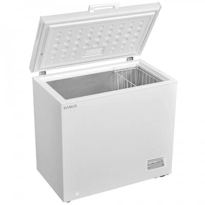 Lada frigorifica Samus LS276E, 246 litri, clasa E, latime 95.4 cm, functie Fast Freeze, termostat reglabil, interior aluminiu, panou de control electronic cu leduri, alba