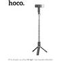 Selfie Stick Bluetooth cu Telecomanda, Lumini LED si Trepied, 80cm - Hoco (K16) - Black