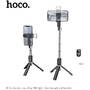 Selfie Stick Bluetooth cu Telecomanda, Lumini LED si Trepied, 80cm - Hoco (K16) - Black