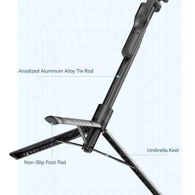 Selfie Stick cu Telecomanda, 175cm - Techsuit (K28) - Black