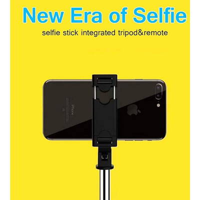 Selfie Stick cu Telecomanda si Trepied, 70cm - Techsuit (K07) - Black