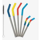 Vesela Klean Kanteen Stainless Steel Straws Multi Color (stainless steel/multicolored, 6 pieces)