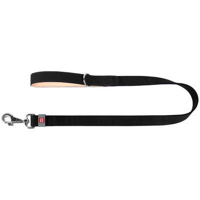 Natural leather dog leash WAUDOG W. 20mm, lgth. 122cm black
