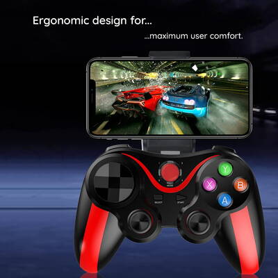Gamepad Controller fara Fir, 400mAh, BT 4.0 - Techsuit (V13) - Red