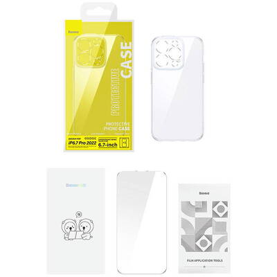 Zestaw ochronny Baseus SuperCeramic przeźroczyste, szklane etui i szkło hartowane do iPhone 14 Plus