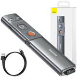 Wielofunkcyjny pilot Baseus Orange Dot do prezentacji, ze wskaźnikiem laserowym, akumulatorowy (szary)