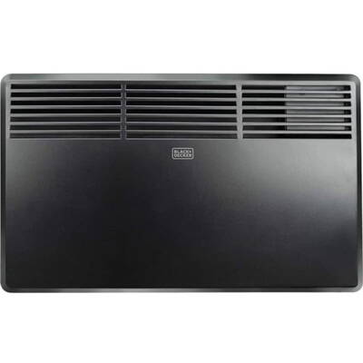 Convector de perete Black & Decker BXCSH1200E, 1200 W, Termostat electronic, Protectie supraincalzire, Protectie umiditate, Negru